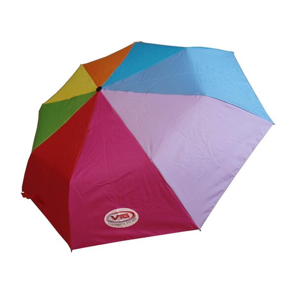 Variety To Go Windproof Compact Travel Umbrella, Rainbow Color - Picture 4 of 5